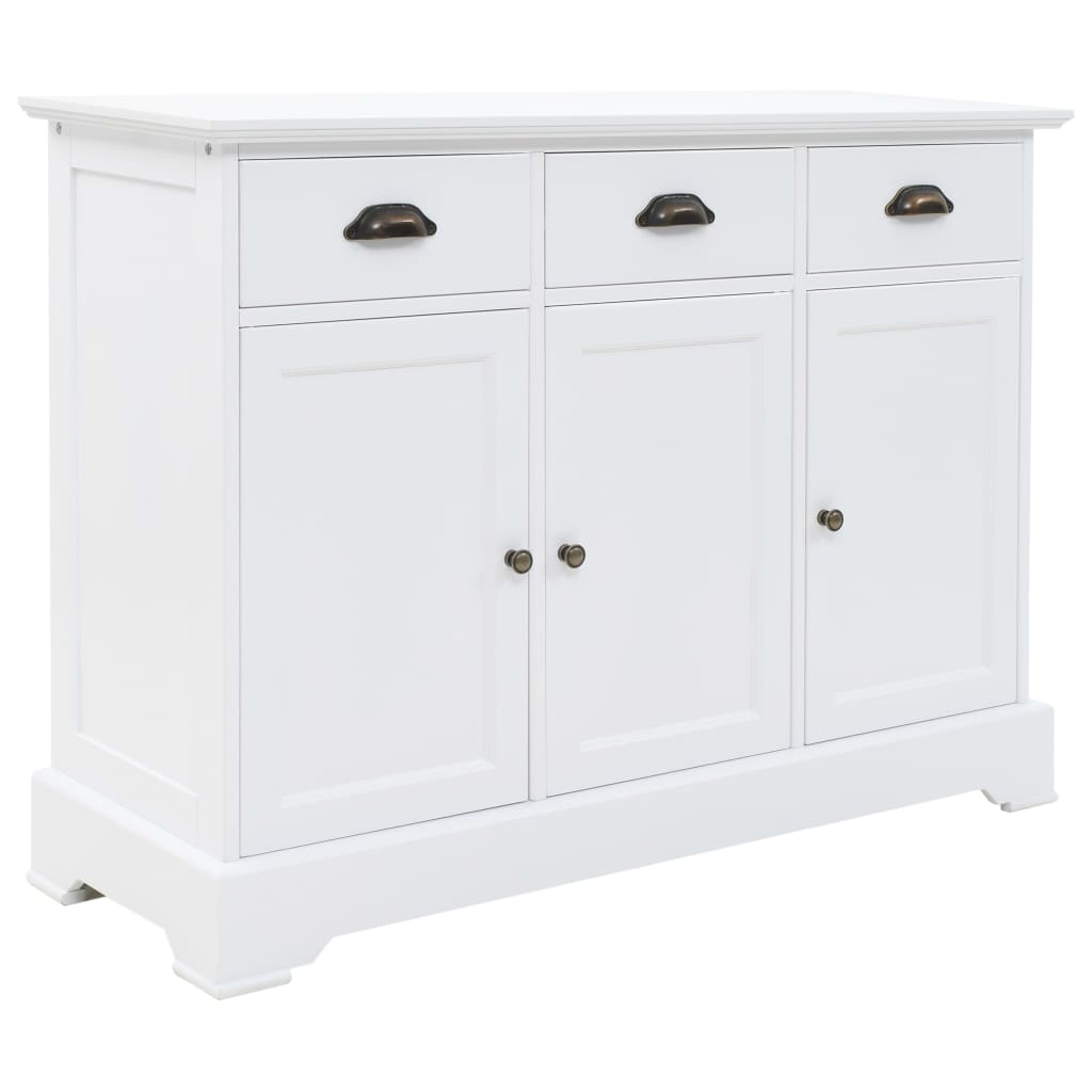 Aparador com 3 portas em MDF e madeira de pinho 105x35x77,5 cm