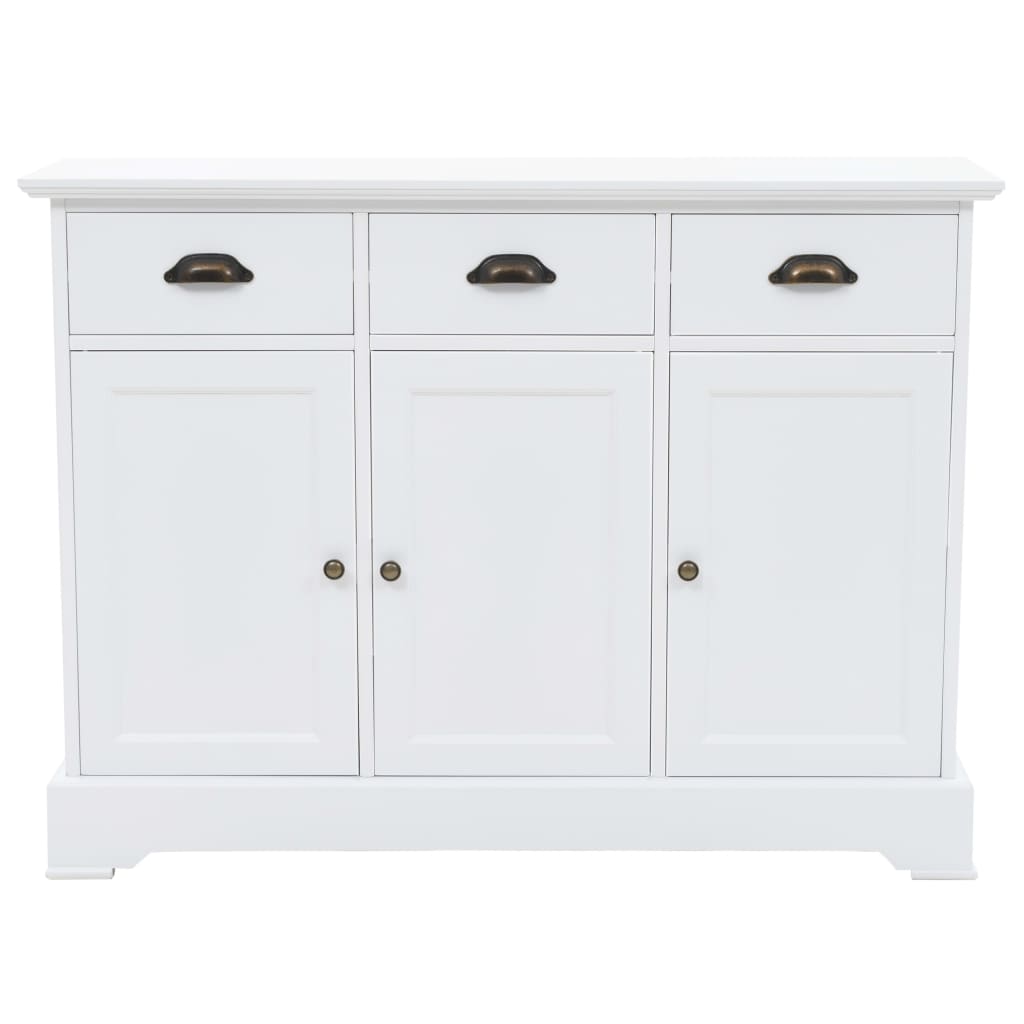 Aparador com 3 portas em MDF e madeira de pinho 105x35x77,5 cm