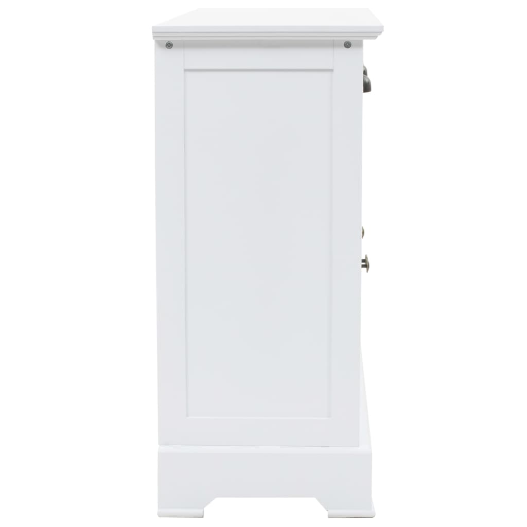 Aparador com 3 portas em MDF e madeira de pinho 105x35x77,5 cm