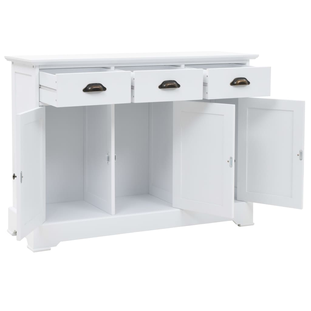 Aparador com 3 portas em MDF e madeira de pinho 105x35x77,5 cm