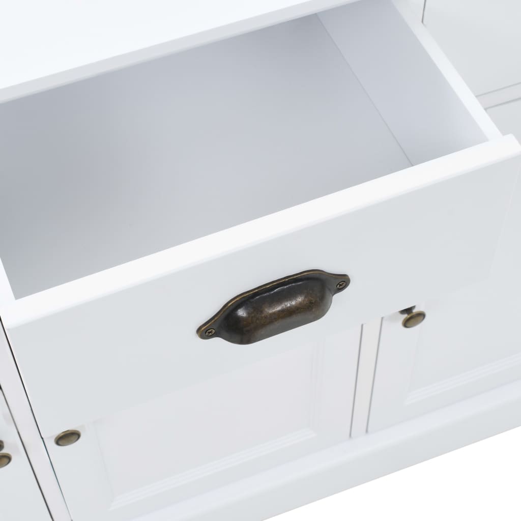 Aparador com 3 portas em MDF e madeira de pinho 105x35x77,5 cm