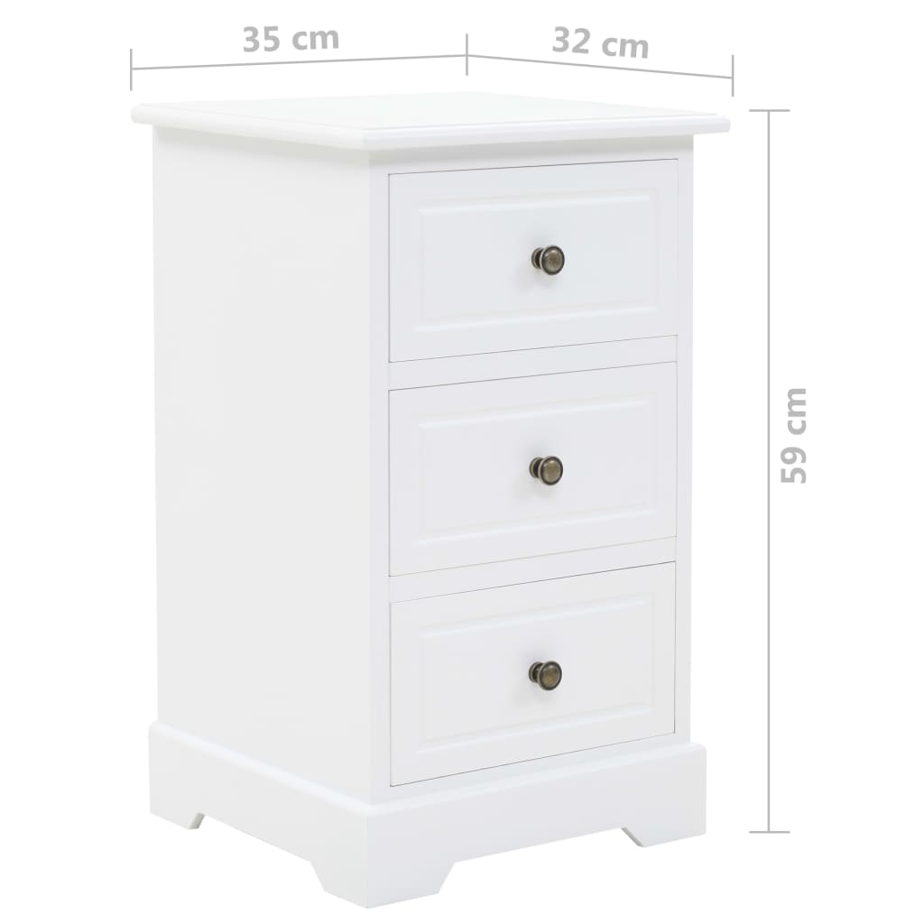 Mesa de cabeceira em MDF e madeira de pinho 35x32x59 cm