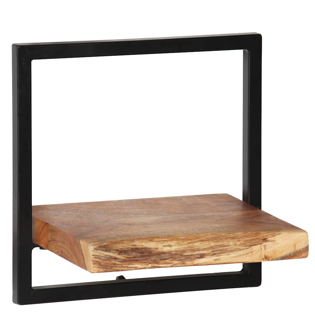 Conjunto prateleiras de parede 5 pcs madeira acácia maciça/aço