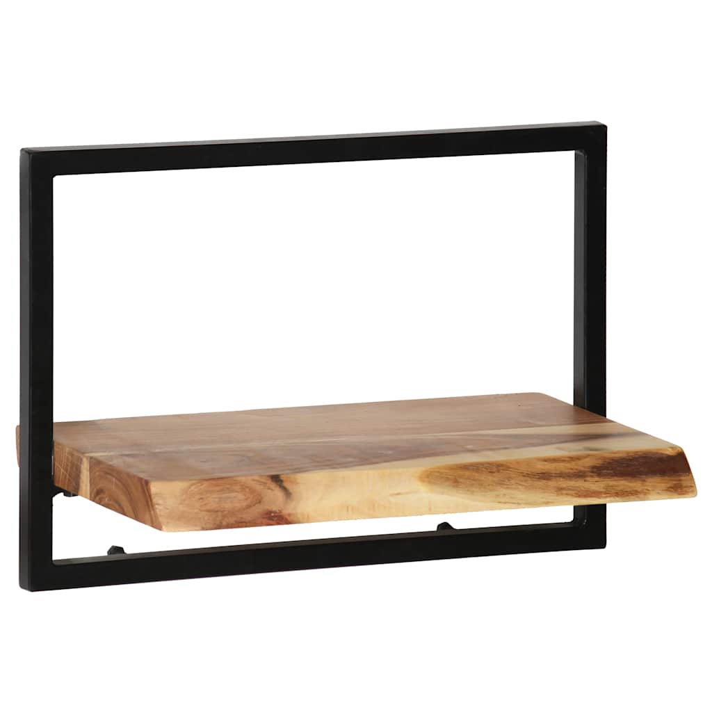 Conjunto prateleiras de parede 5 pcs madeira acácia maciça/aço