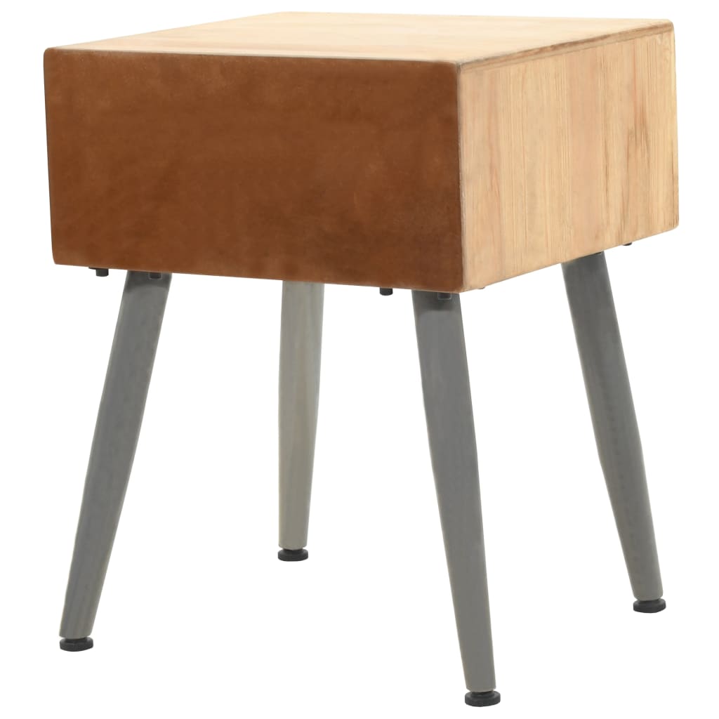 Mesa-de-cabeceira madeira de abeto maciça 43x38x50 cm