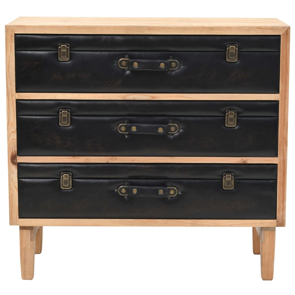 Armário com gavetas madeira de abeto maciça 80x36x75 cm