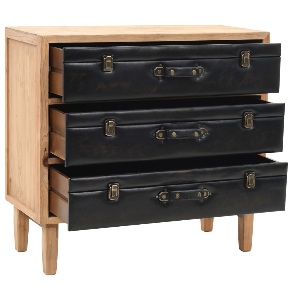 Armário com gavetas madeira de abeto maciça 80x36x75 cm