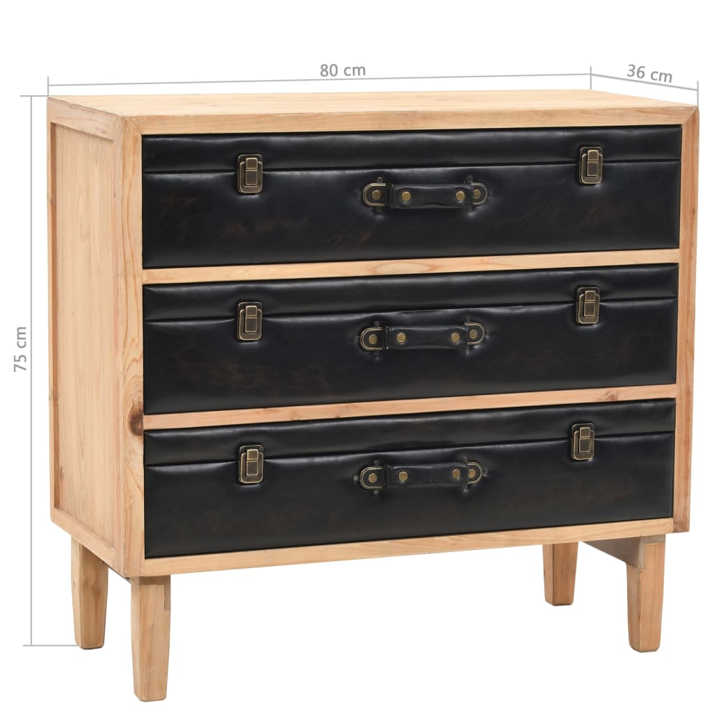 Armário com gavetas madeira de abeto maciça 80x36x75 cm