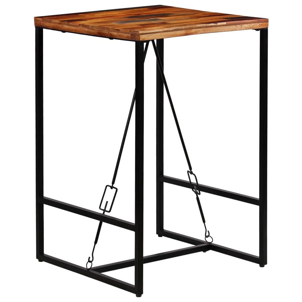 Mesa de bar em madeira recuperada maciça 70x70x106 cm