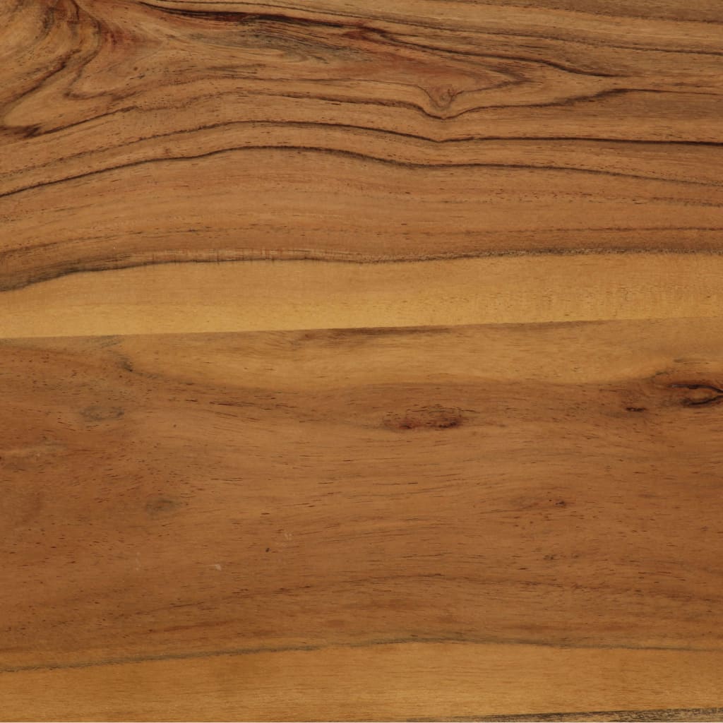 Mesa de jantar madeira de acácia maciça e aço 75x75x76 cm