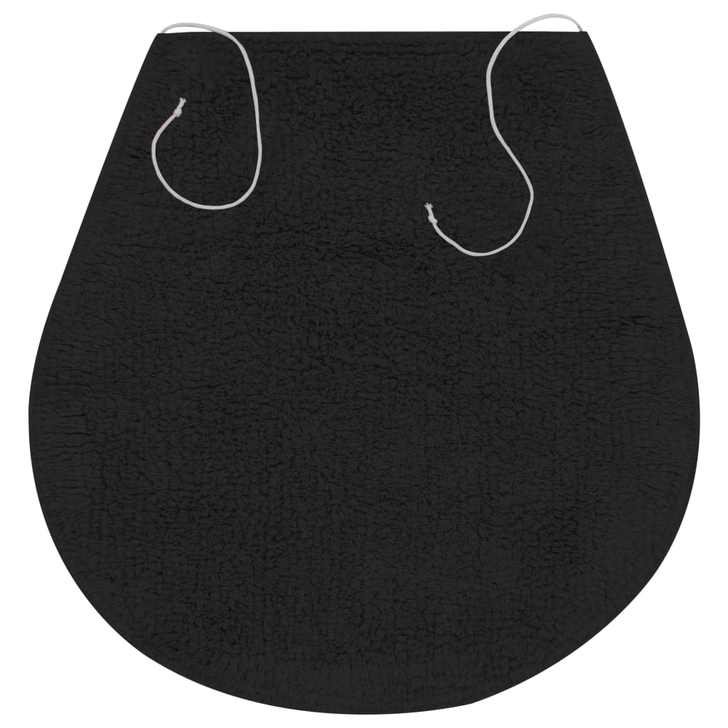 Conjunto tapetes de casa de banho 3 pcs tecido antracite