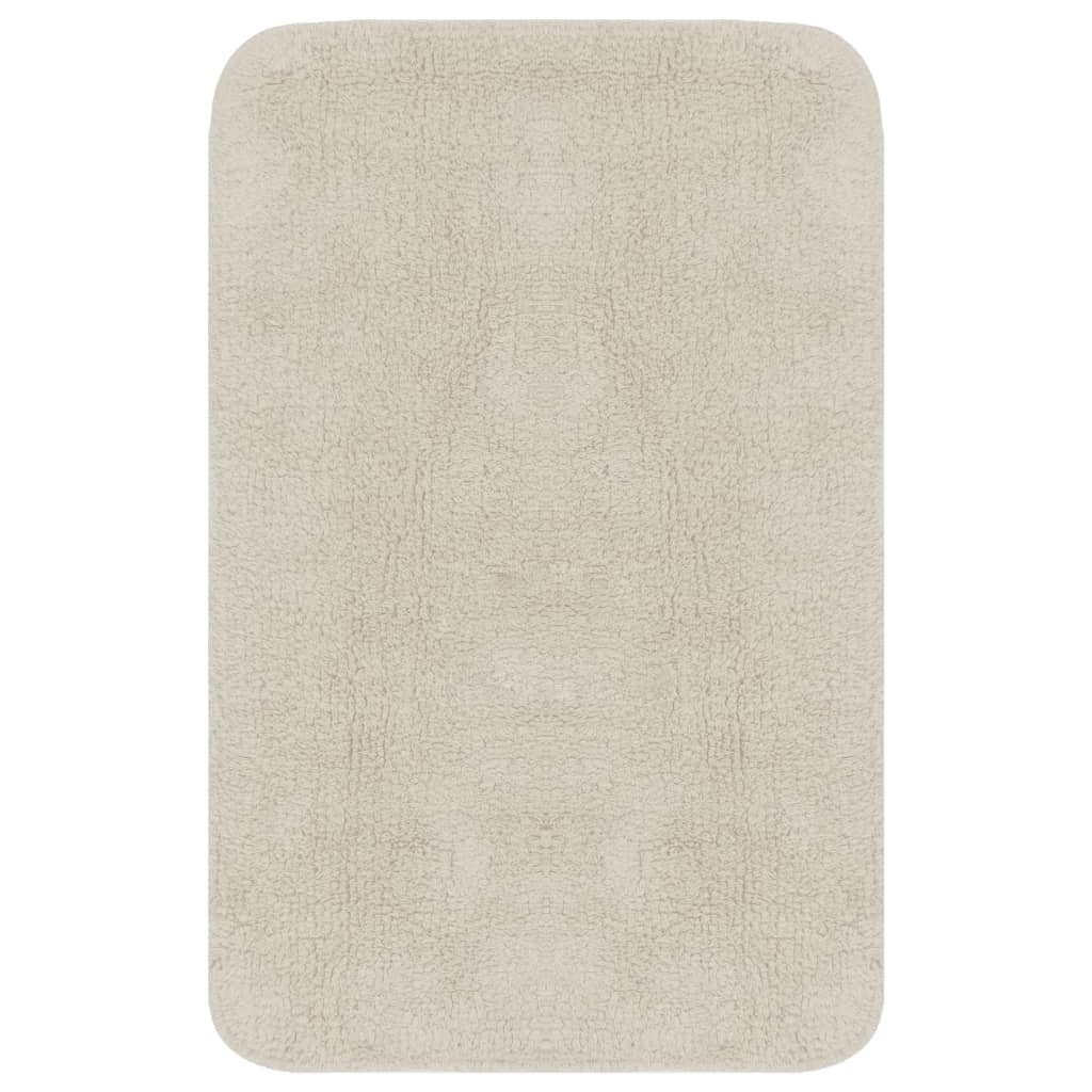 Conjunto tapetes de casa de banho 3 pcs tecido branco