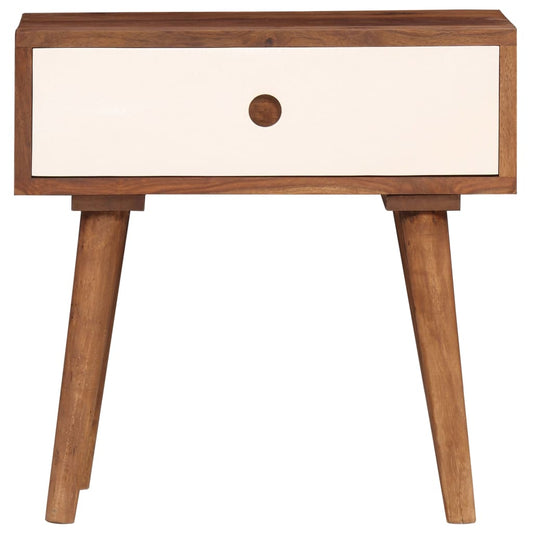 Mesa de cabeceira em madeira de acácia maciça 45x30x45 cm