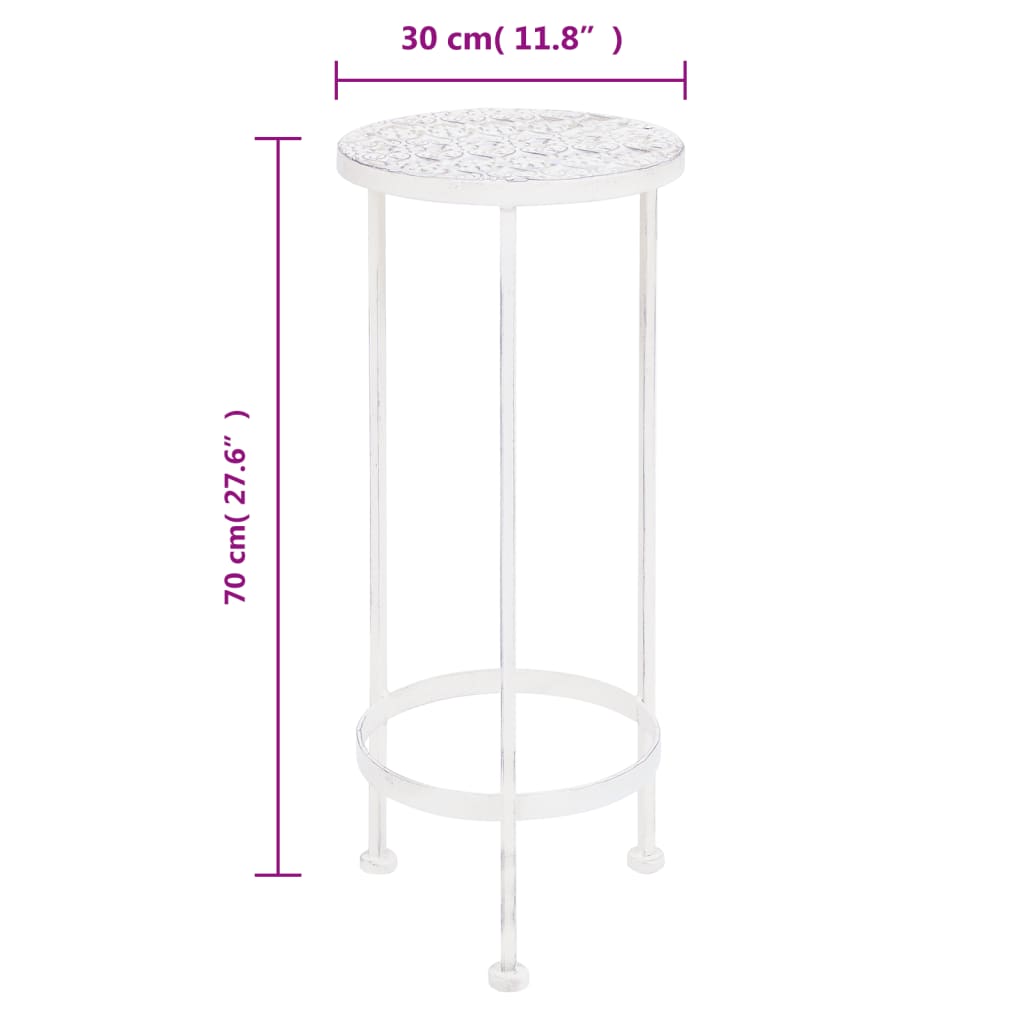 Suporte para plantas 3 pcs estilo vintage metal antigo branco