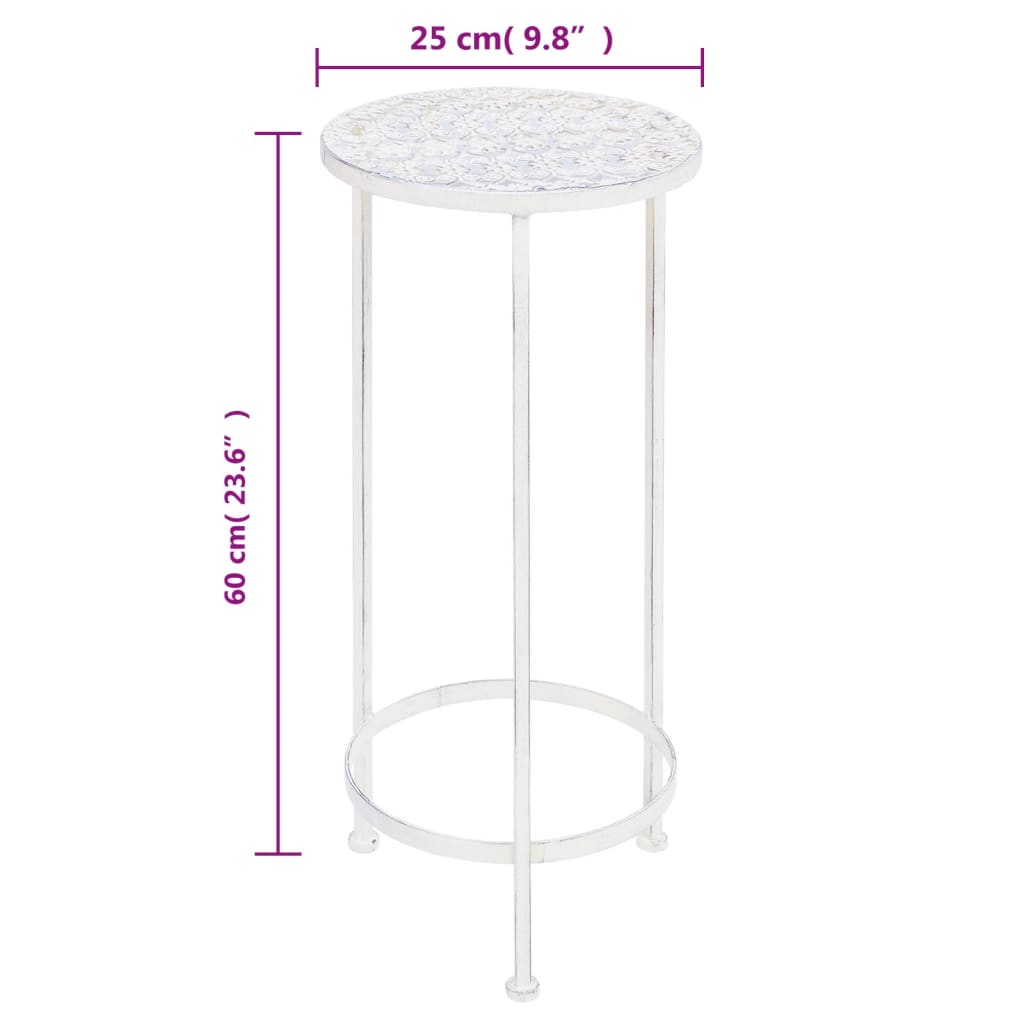 Suporte para plantas 3 pcs estilo vintage metal antigo branco