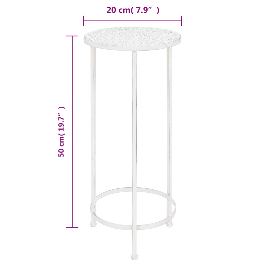 Suporte para plantas 3 pcs estilo vintage metal antigo branco