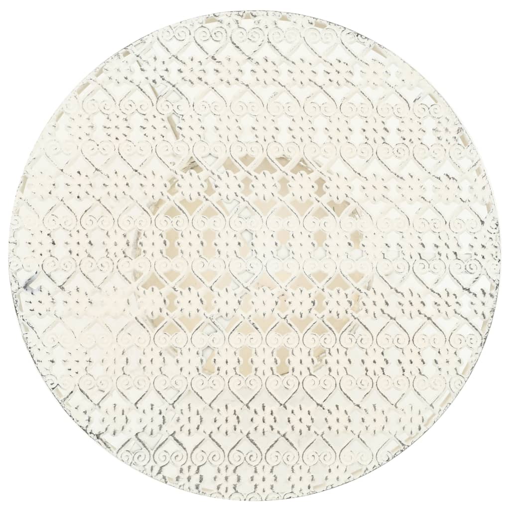 Mesa bistrô estilo vintage redonda metal 40x70 cm branco
