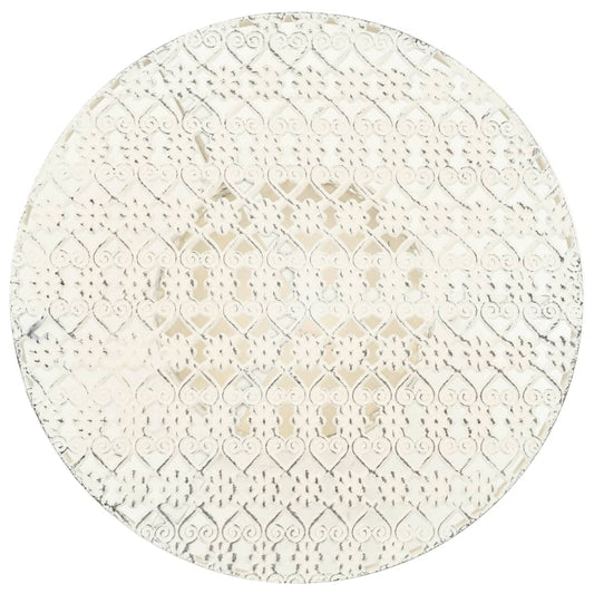 Mesa bistrô estilo vintage redonda metal 40x70 cm branco