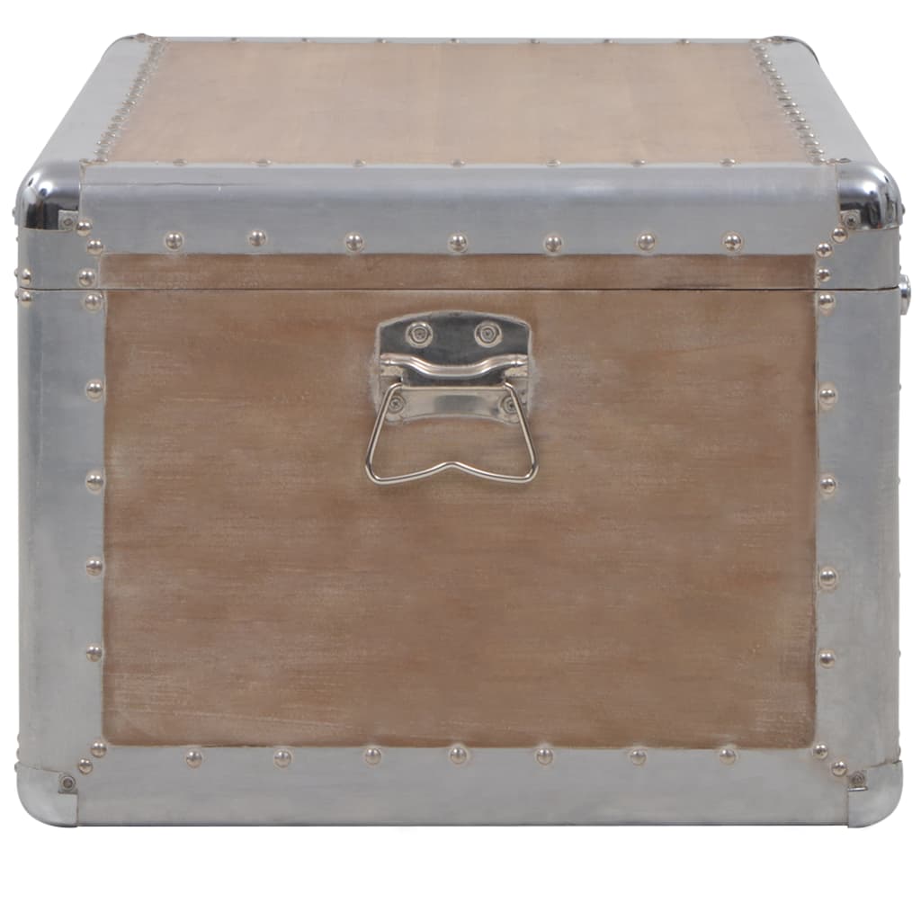 Caixa de arrumação madeira de abeto maciça 91x52x40 cm castanho