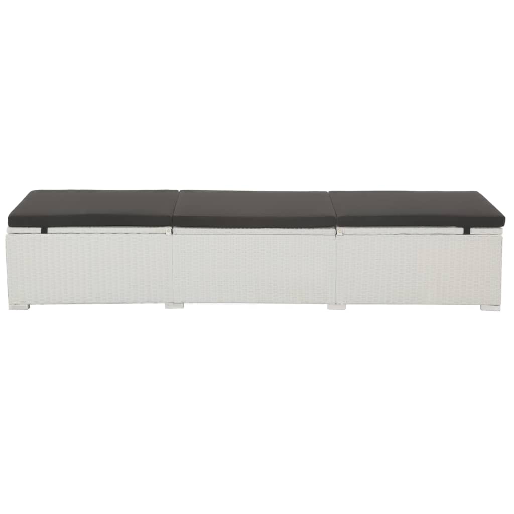 Espreguiçadeira com almofadão vime PE branco