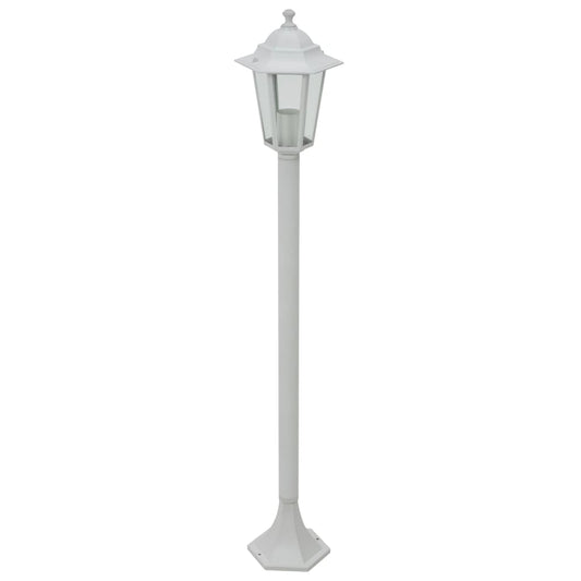 Candeeiros de pé para jardim 6 pcs E27 110 cm alumínio branco