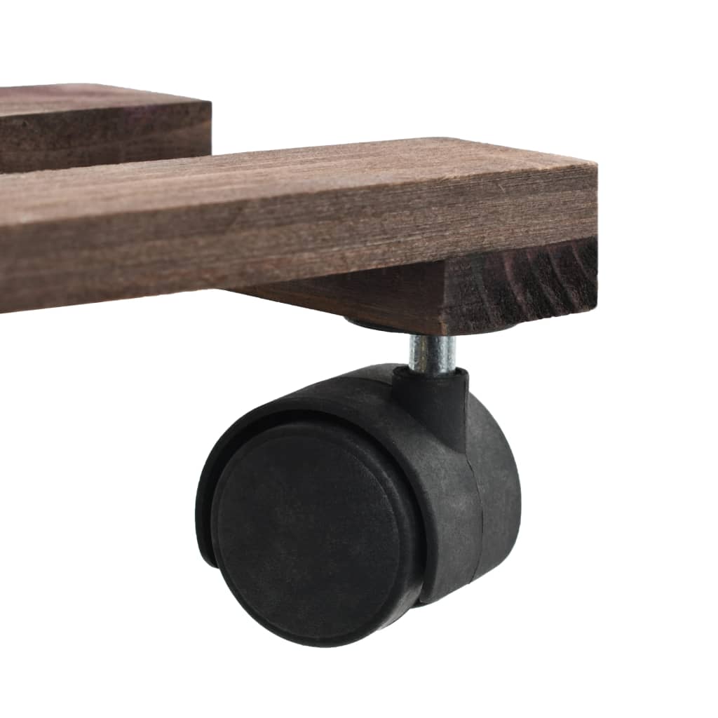 Bases com rodas p/ vasos 4 pcs madeira de cedro 25x25 cm