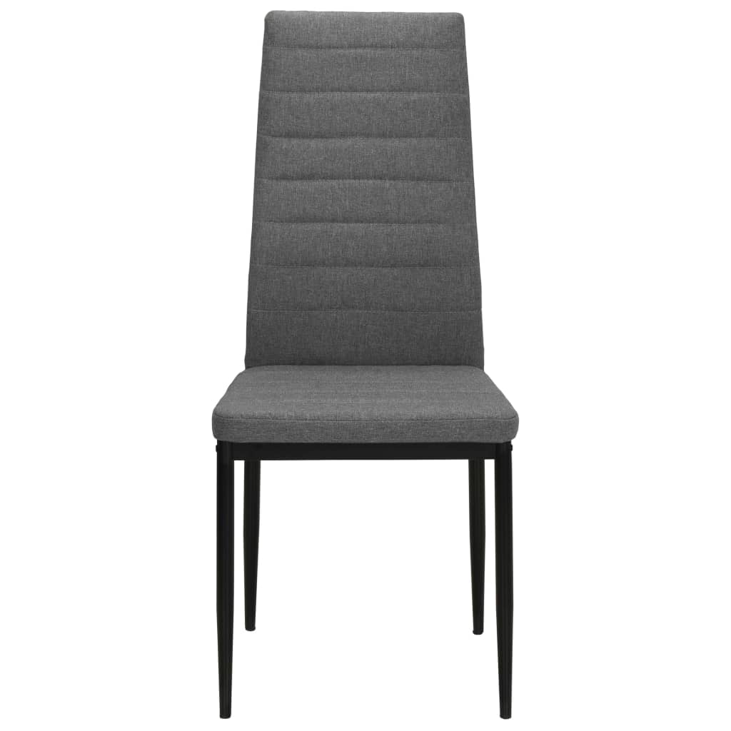 Cadeiras de jantar 2 pcs tecido cinzento-claro