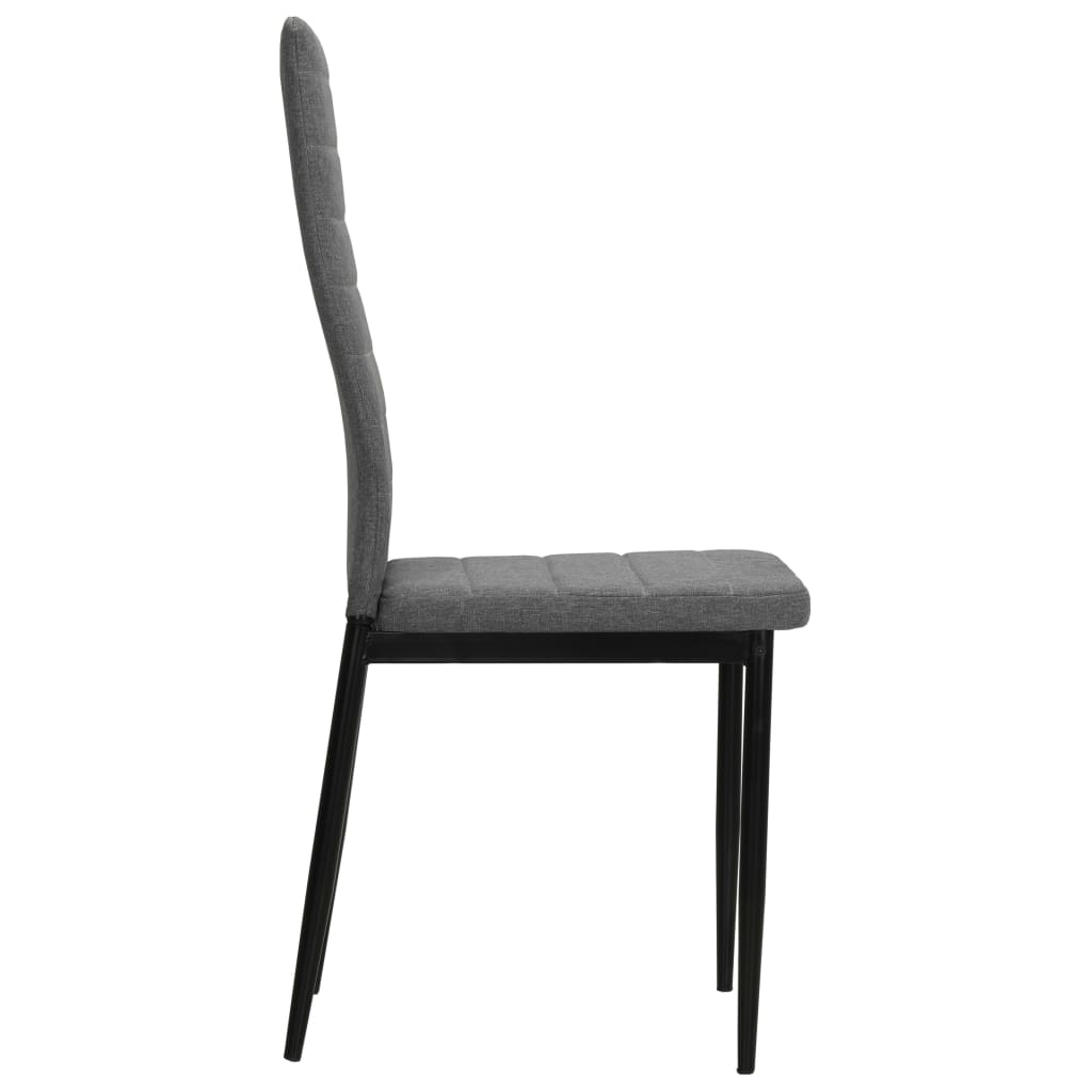 Cadeiras de jantar 2 pcs tecido cinzento-claro