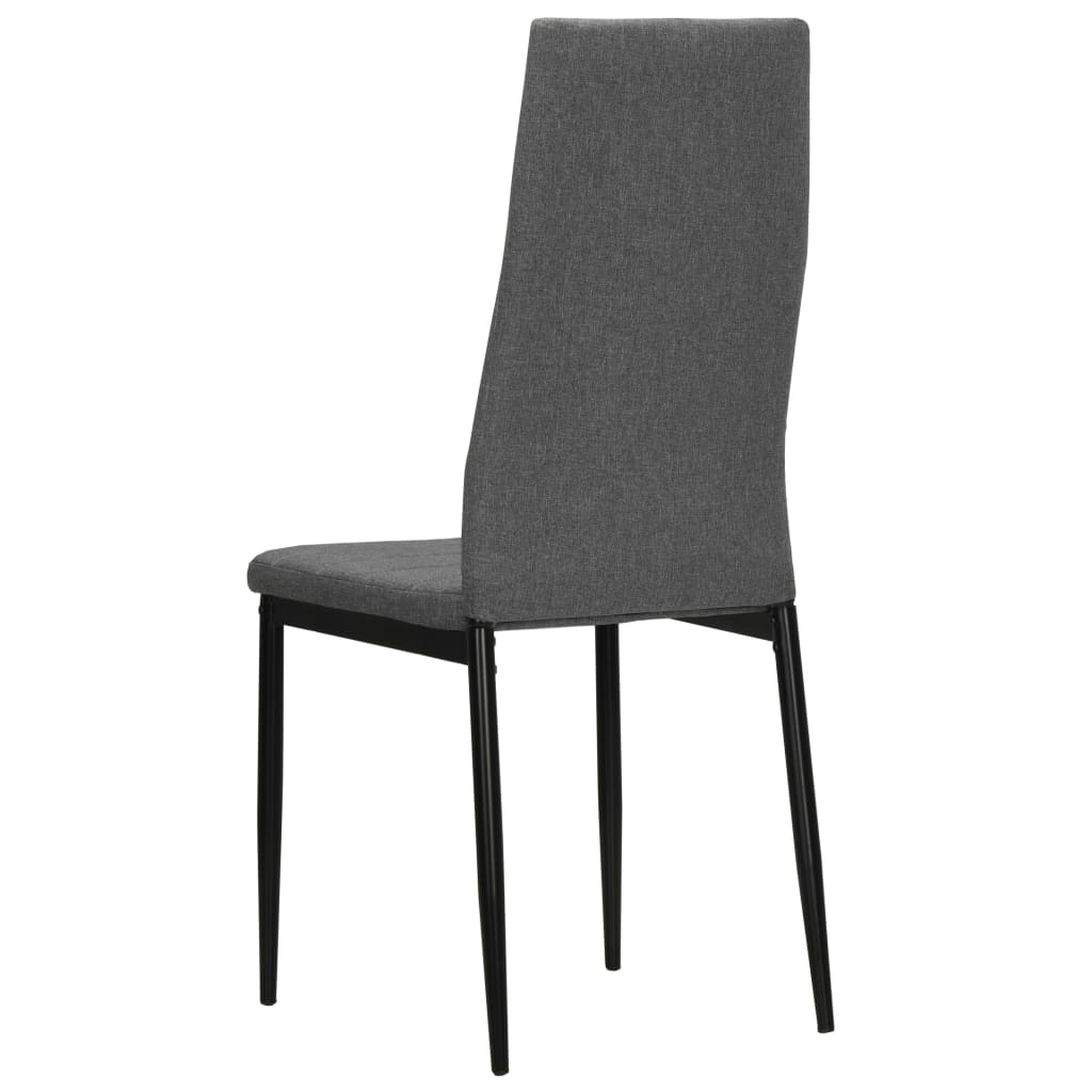 Cadeiras de jantar 2 pcs tecido cinzento-claro