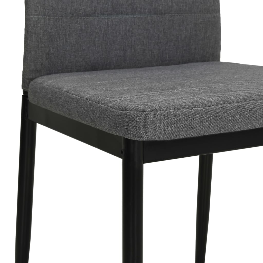 Cadeiras de jantar 2 pcs tecido cinzento-claro