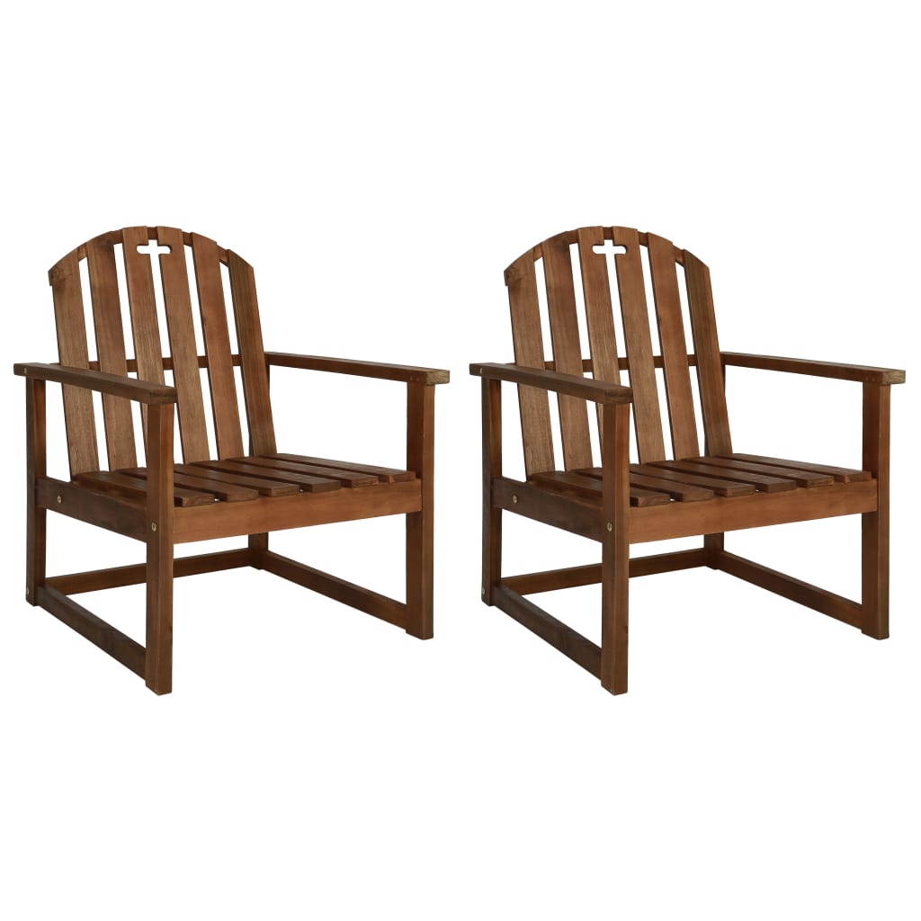 Cadeiras de jardim 2 pcs madeira de acácia maciça