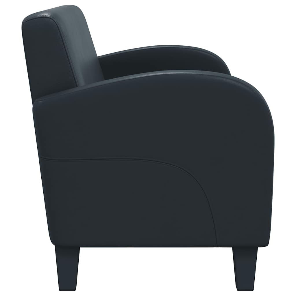 Conjunto de sofás 2 pcs couro artificial preto