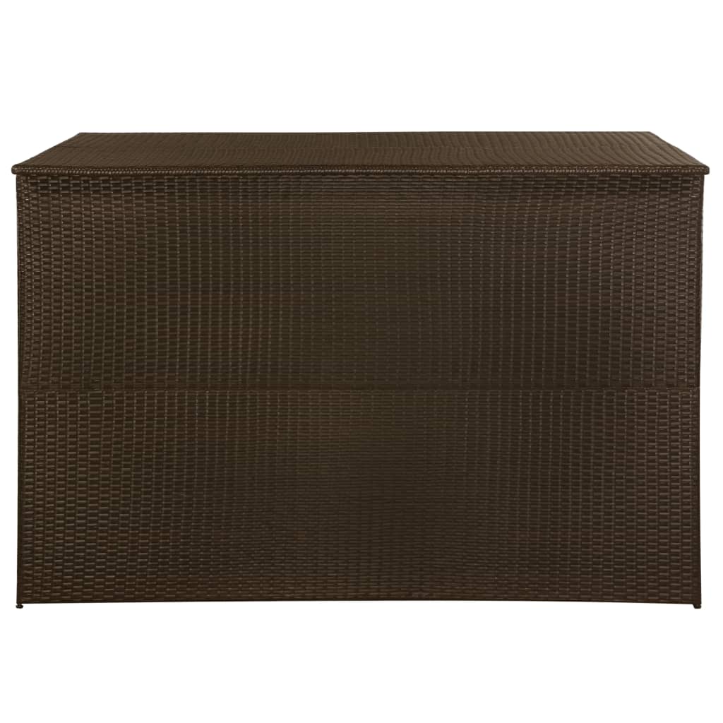 Caixa de arrumação para jardim 150x100x100 cm vime PE castanho