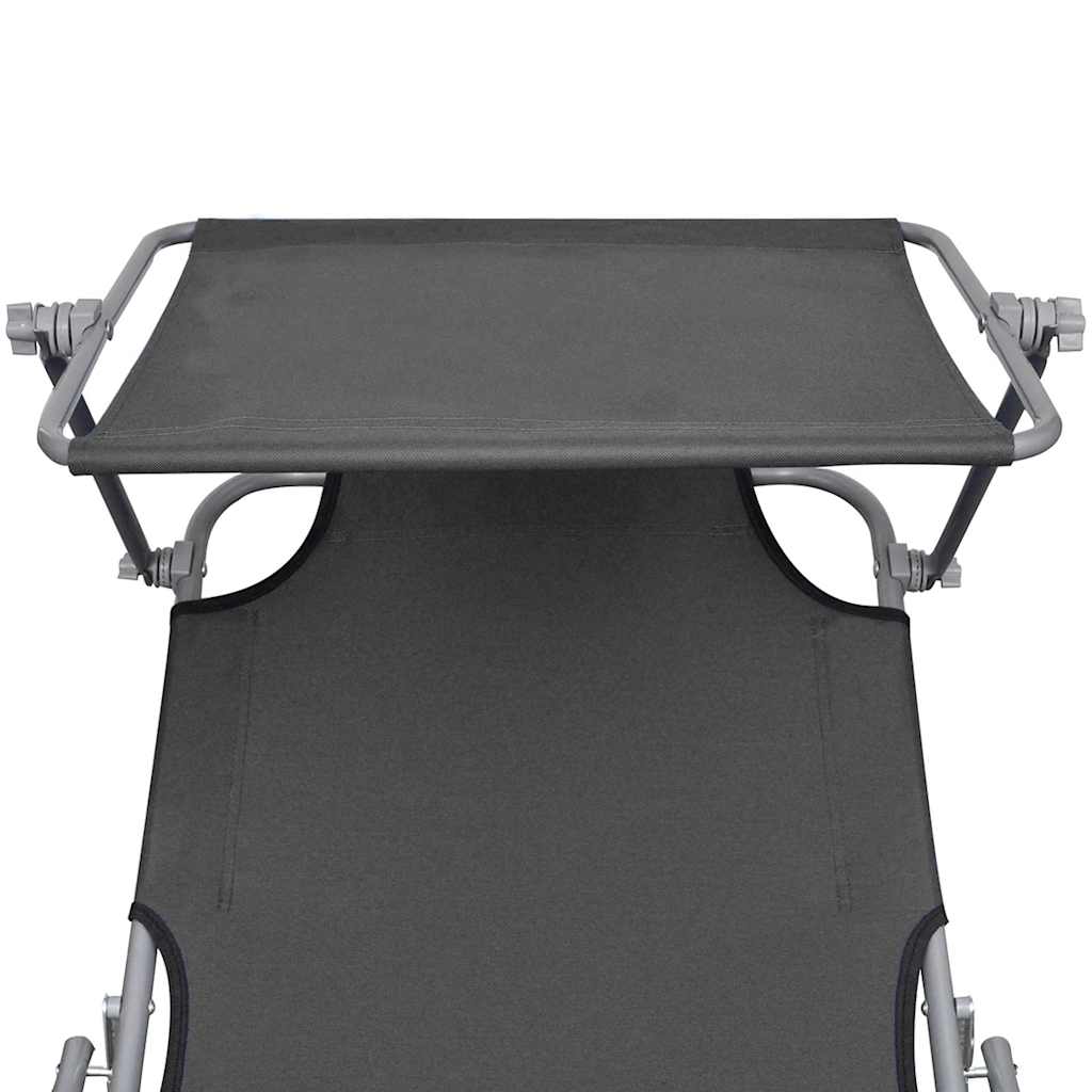 Espreguiçadeira com toldo aço cinzento
