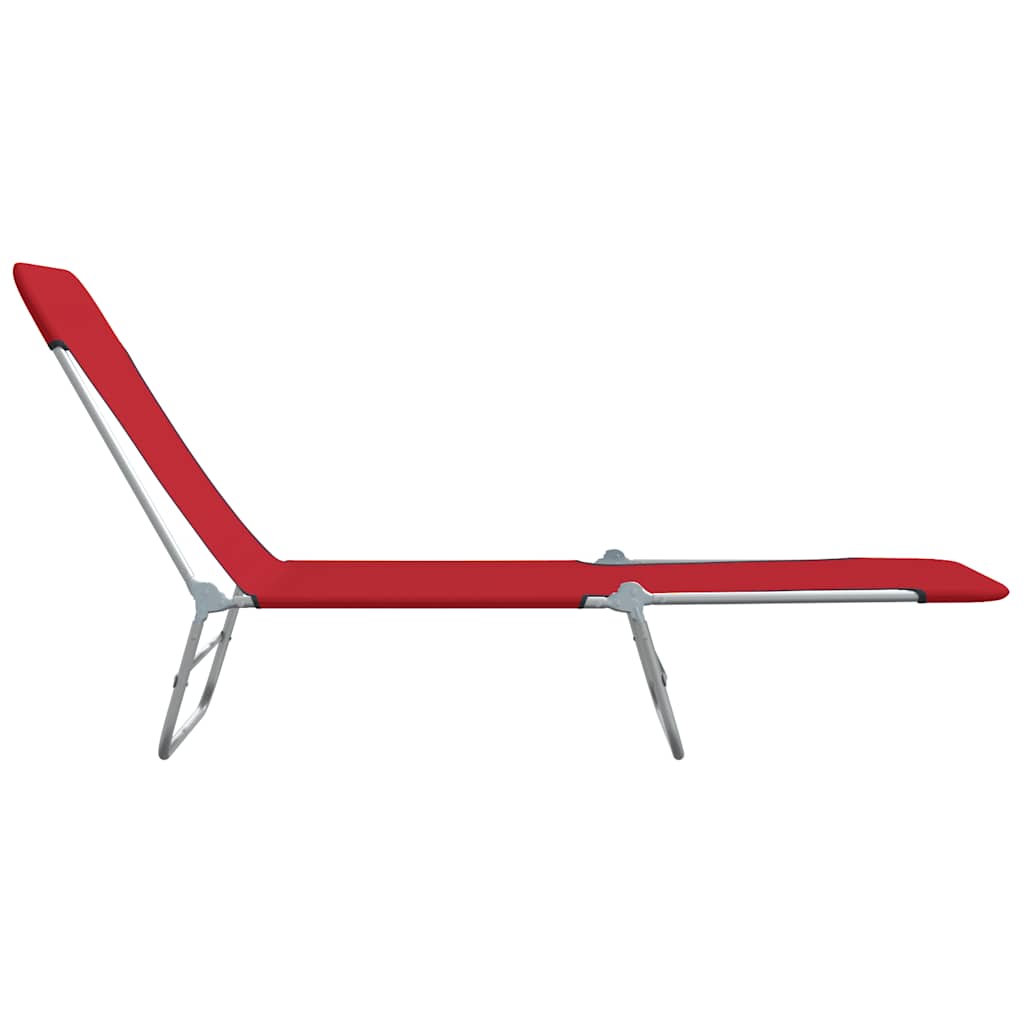Espreguiçadeiras dobráveis 2 pcs aço e tecido vermelho