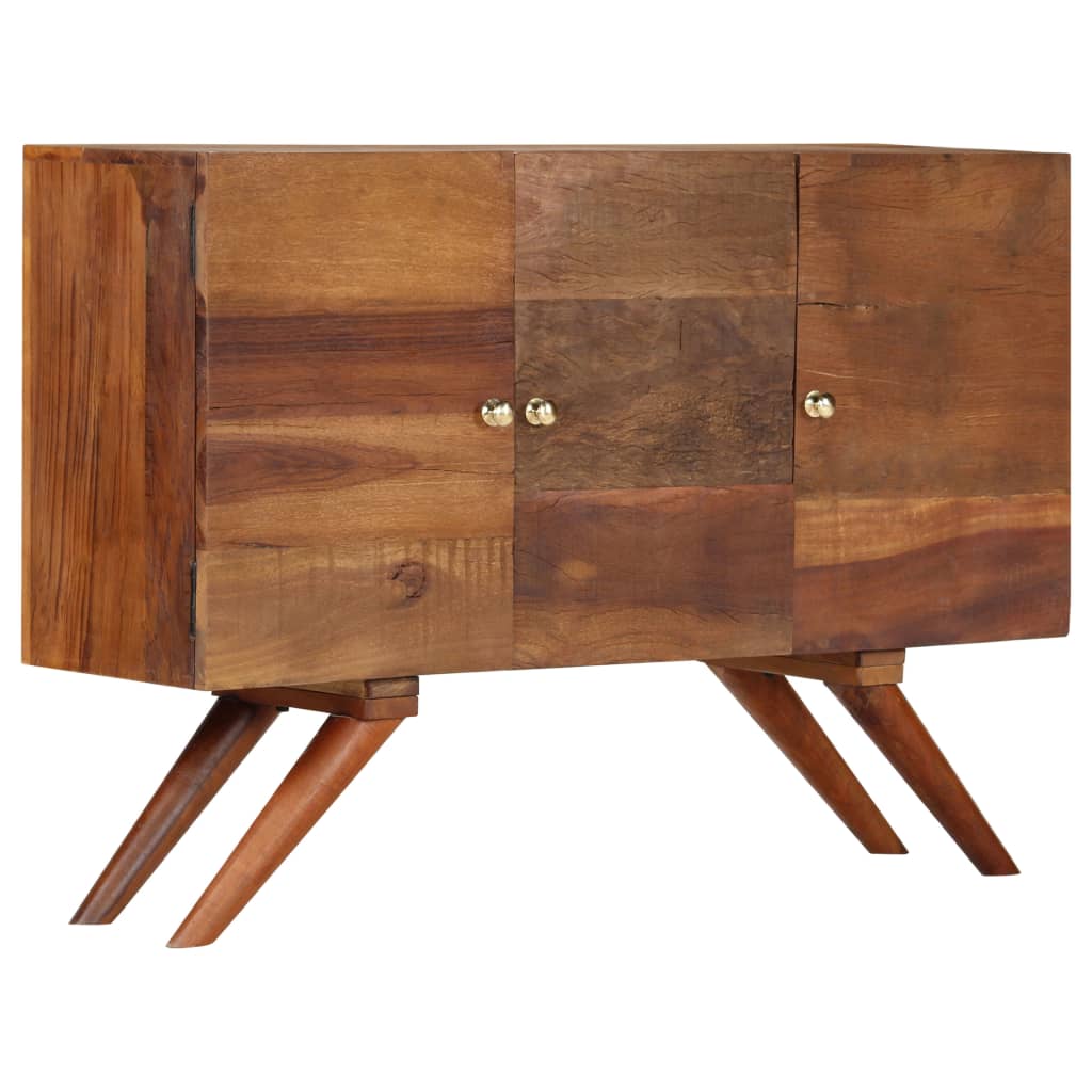 Aparador em madeira recuperada maciça 110x30x75 cm castanho