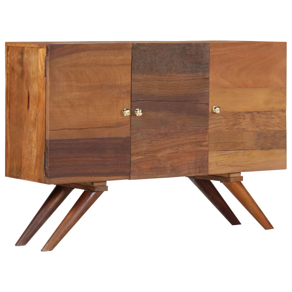 Aparador em madeira recuperada maciça 110x30x75 cm castanho