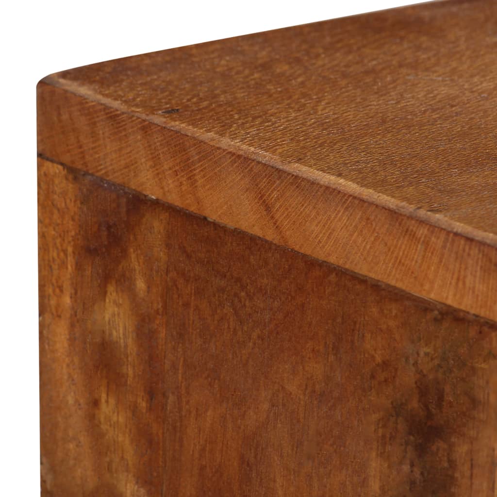 Aparador em madeira recuperada maciça 110x30x75 cm castanho