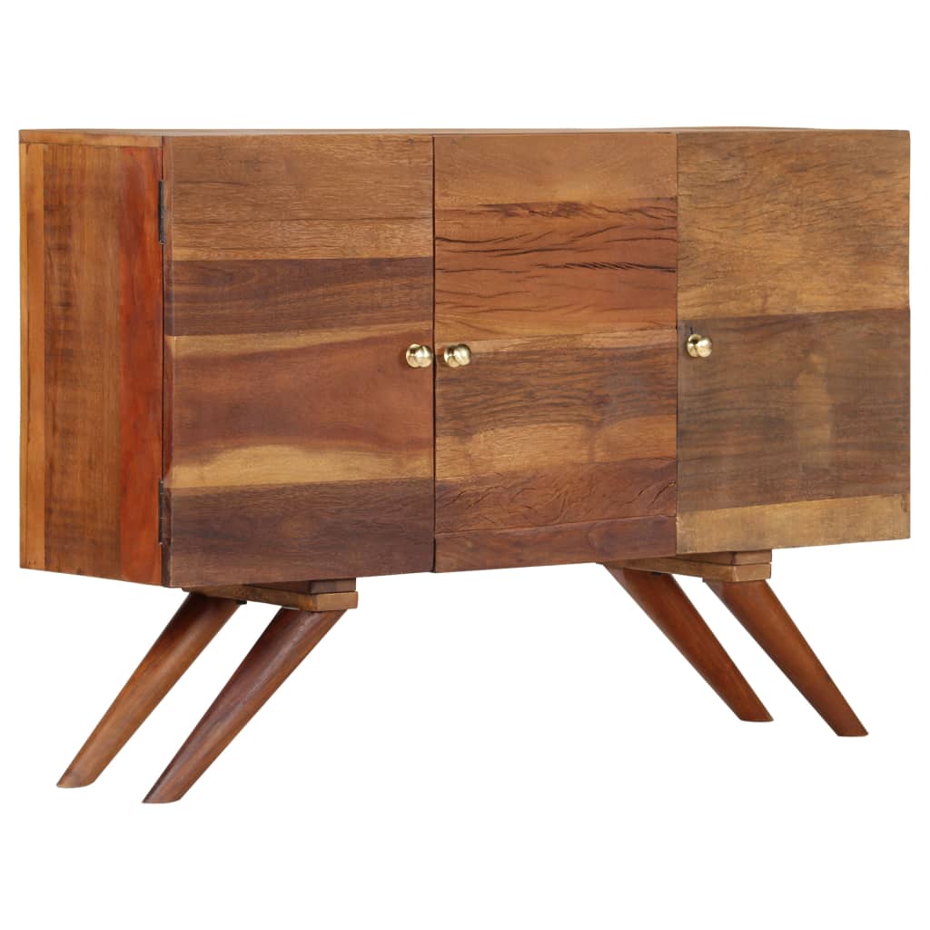 Aparador em madeira recuperada maciça 110x30x75 cm castanho