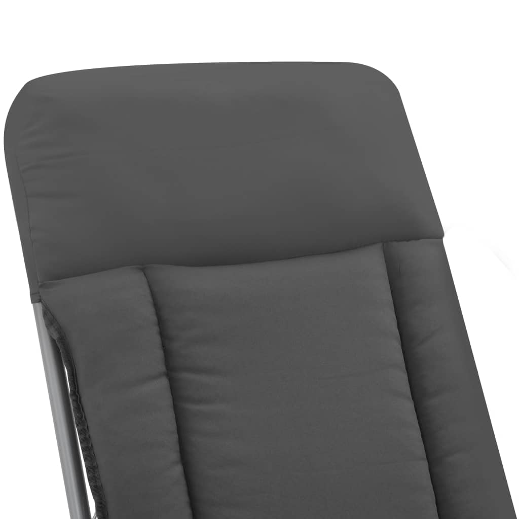 Cadeiras de jardim dobráveis com almofadões 2 pcs cinzento