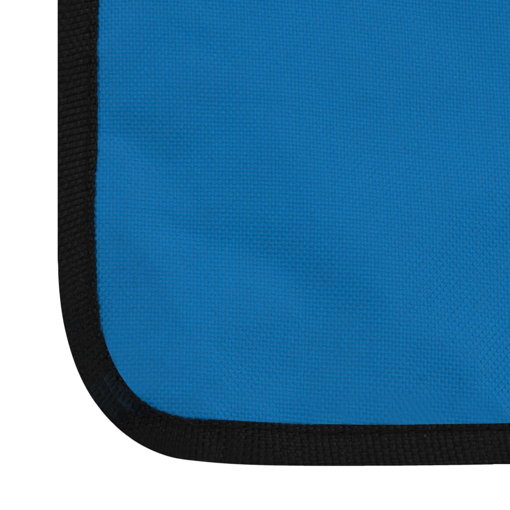 Colchões de praia dobráveis 2 pcs aço e tecido azul
