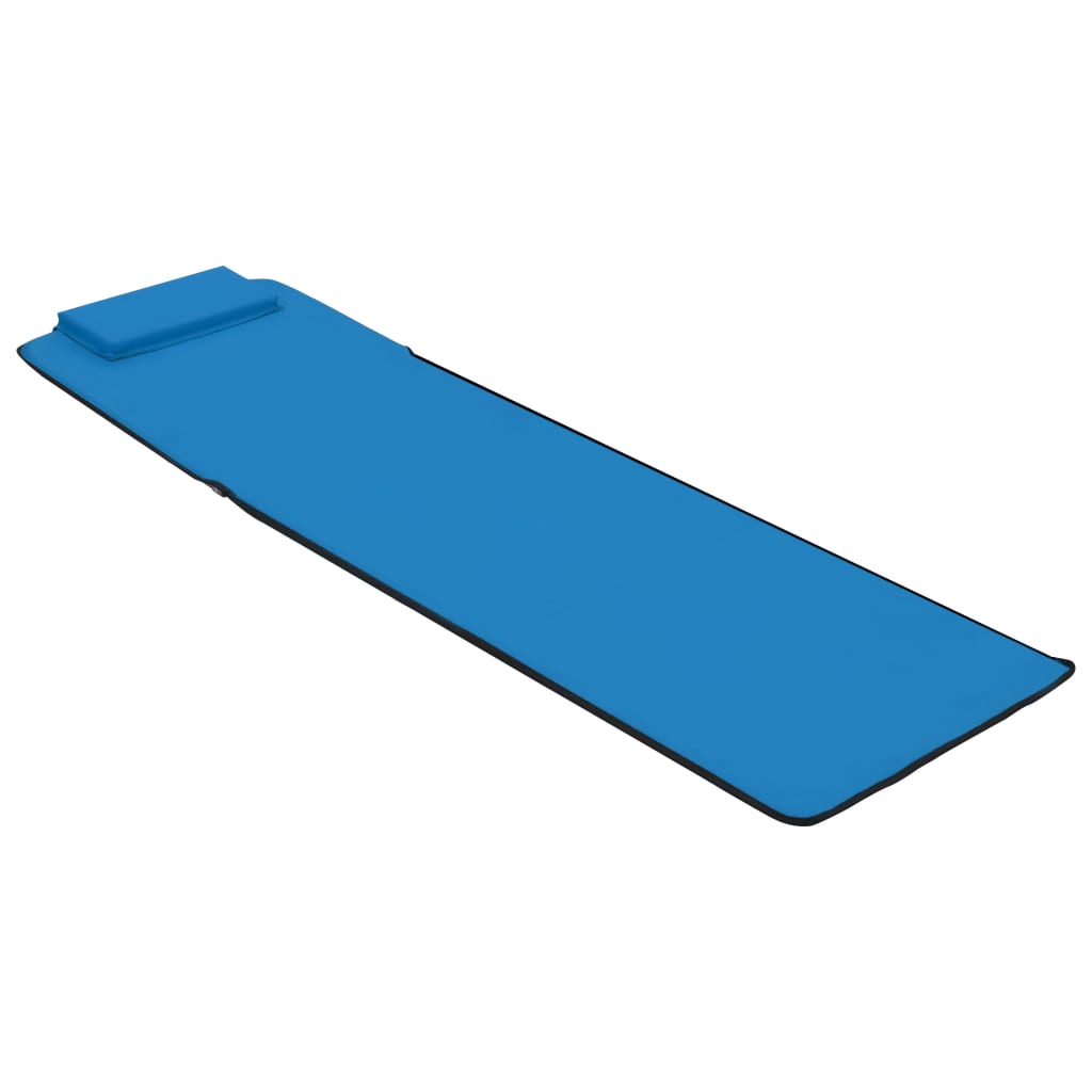 Colchões de praia dobráveis 2 pcs aço e tecido azul