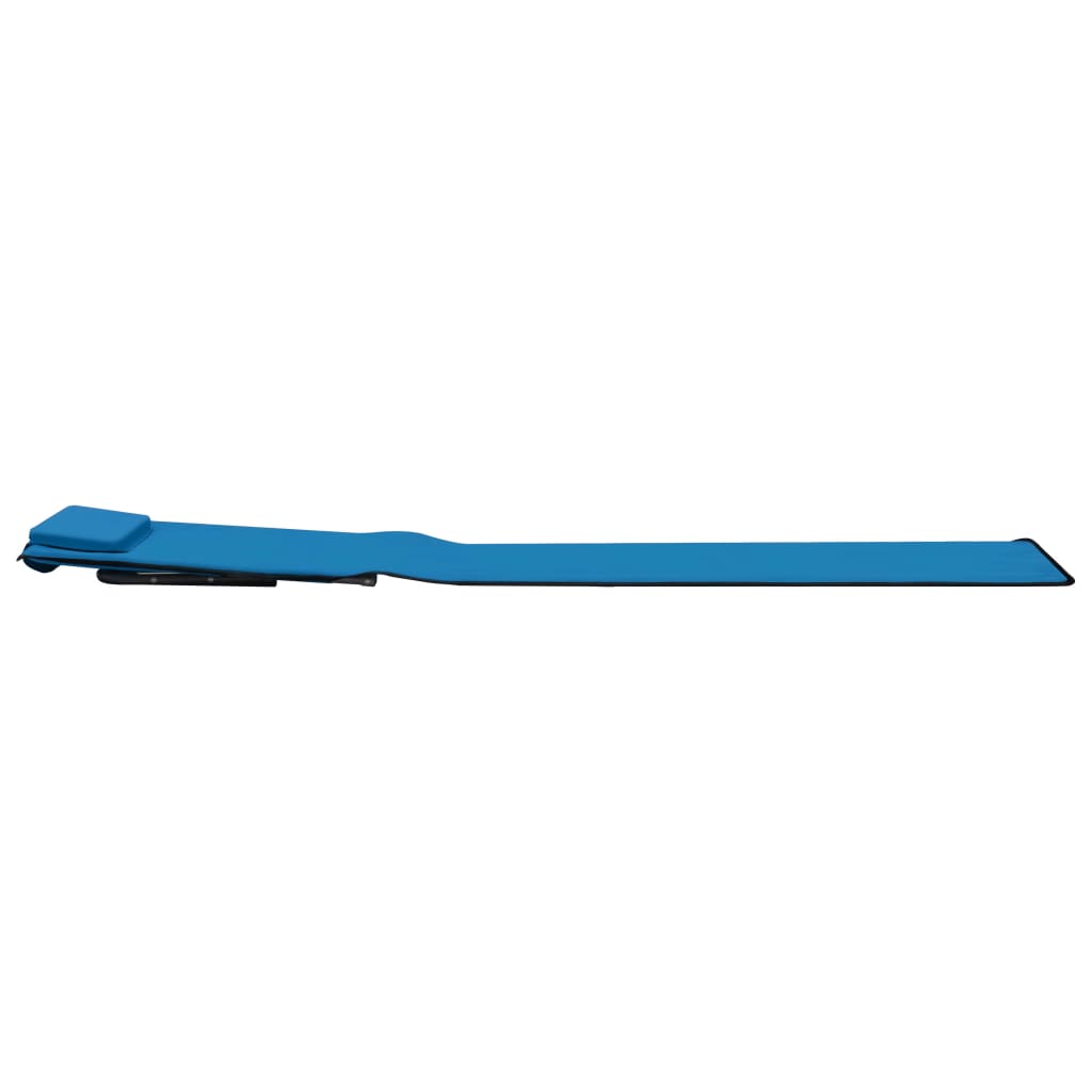 Colchões de praia dobráveis 2 pcs aço e tecido azul
