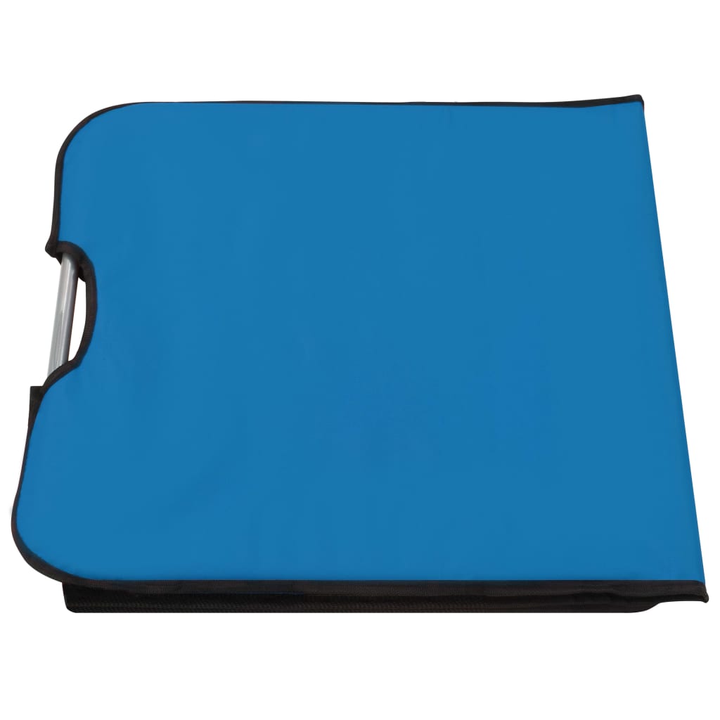 Colchões de praia dobráveis 2 pcs aço e tecido azul