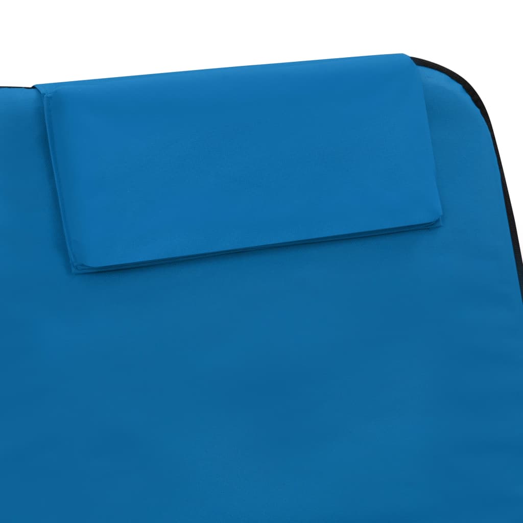 Colchões de praia dobráveis 2 pcs aço e tecido azul