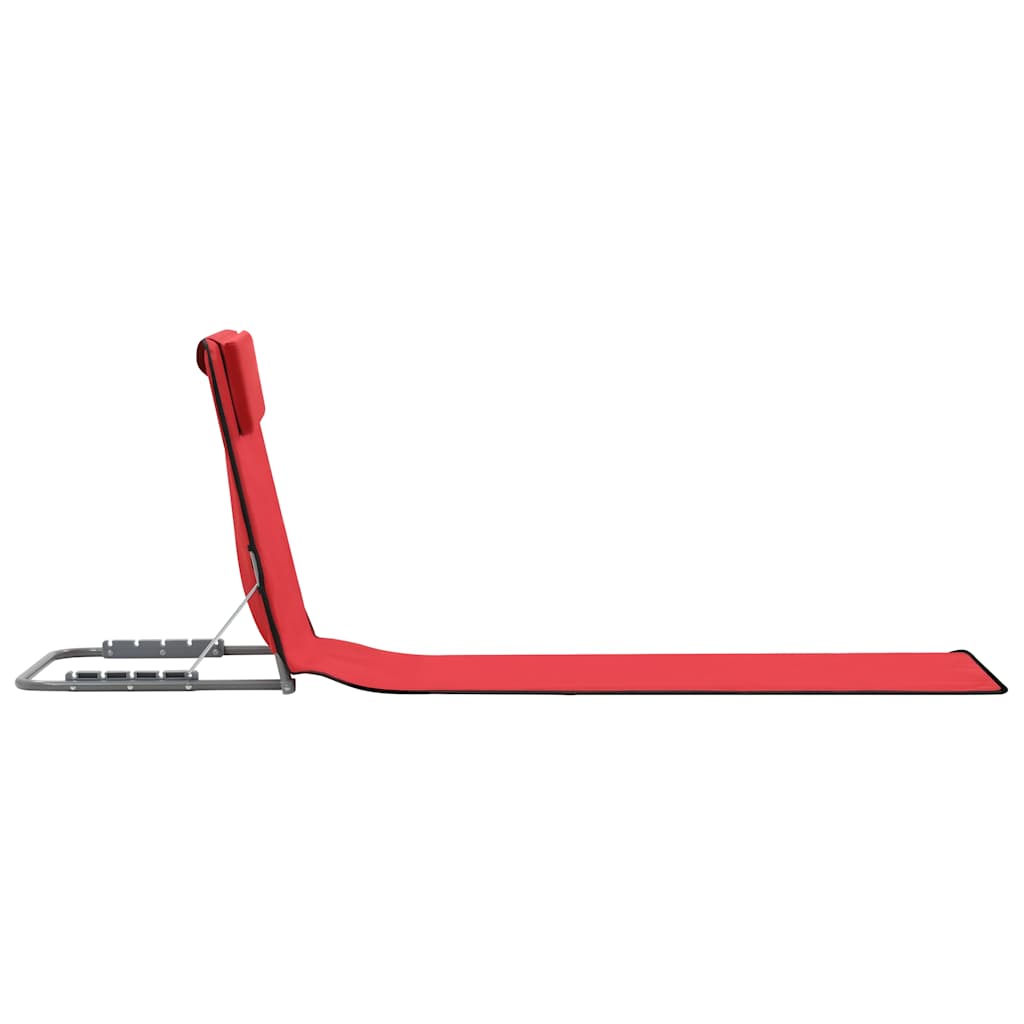 Colchões de praia dobráveis 2 pcs aço e tecido vermelho