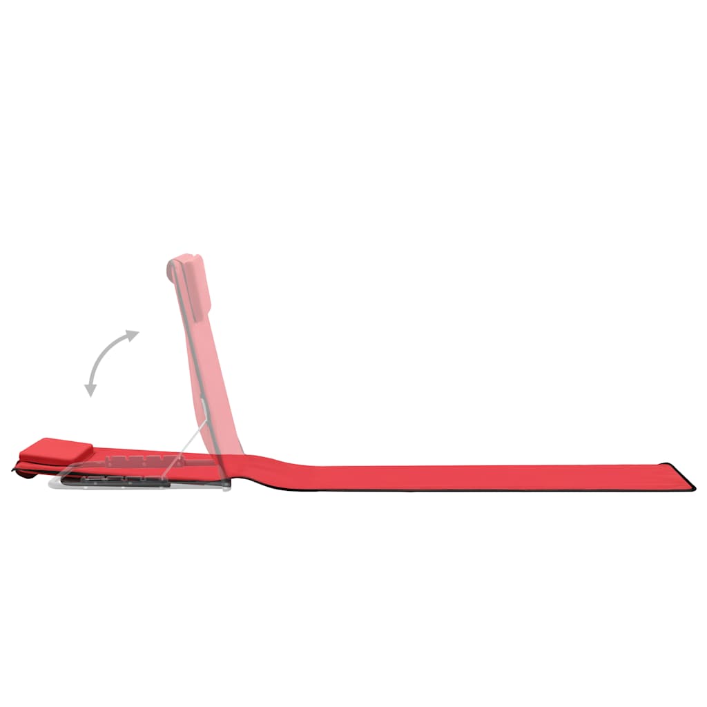 Colchões de praia dobráveis 2 pcs aço e tecido vermelho