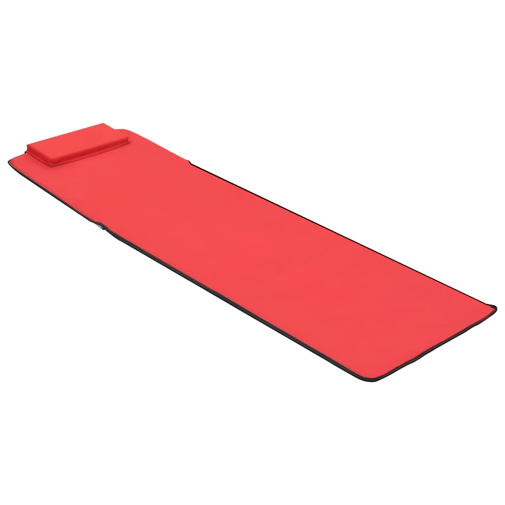 Colchões de praia dobráveis 2 pcs aço e tecido vermelho