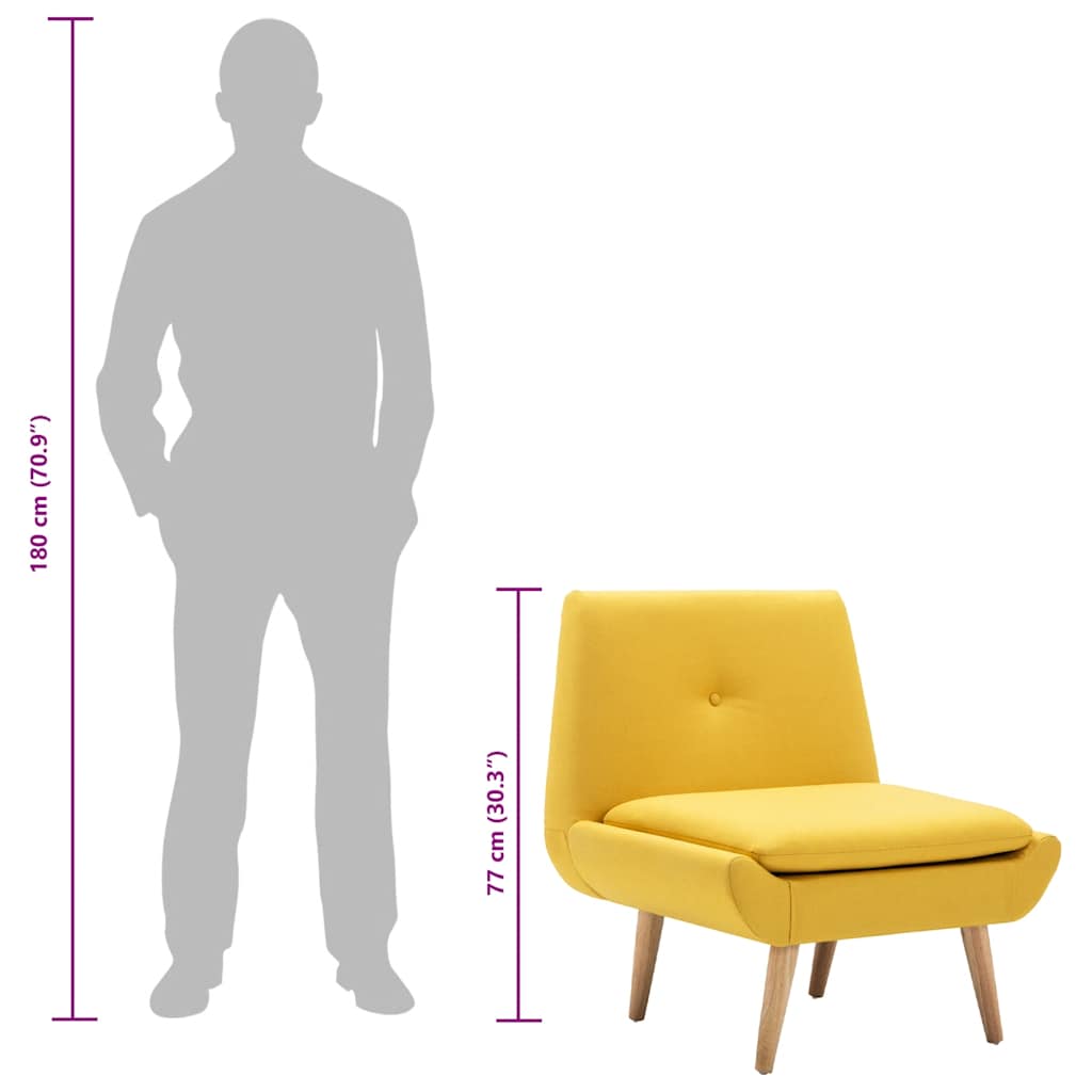 Poltrona em tecido amarelo