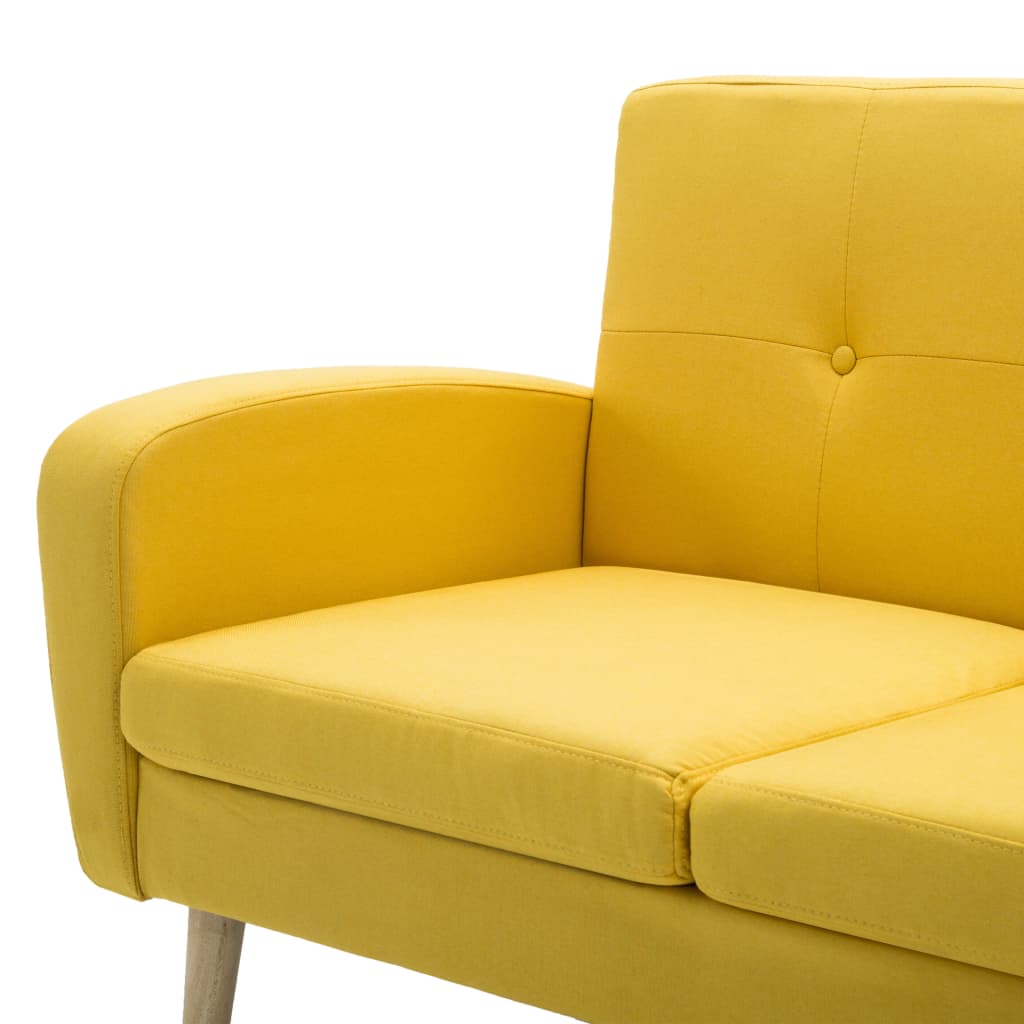 Sofá de 3 lugares em tecido amarelo